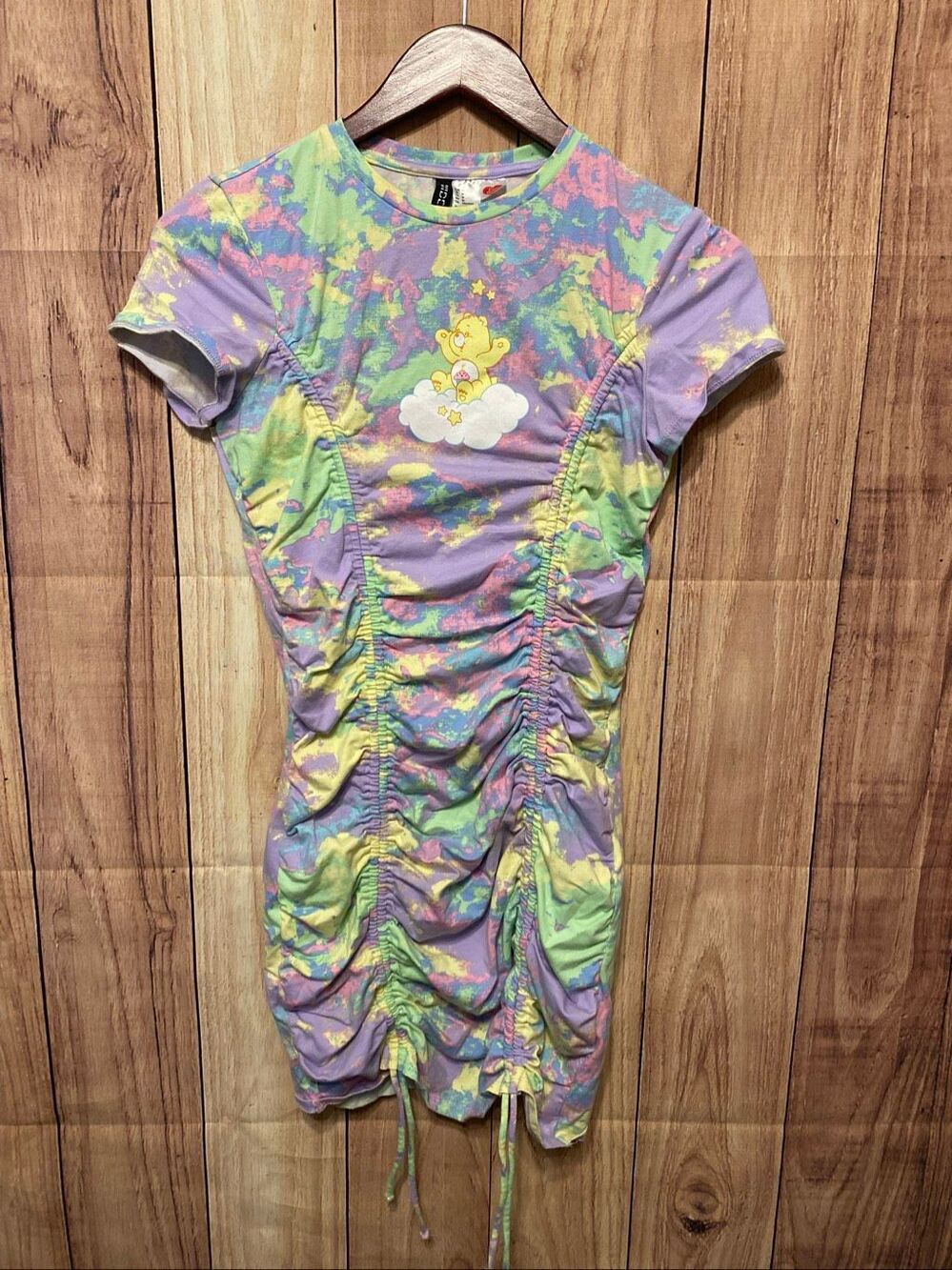 H&M Divided Medium Care Bears purple dress tie dye